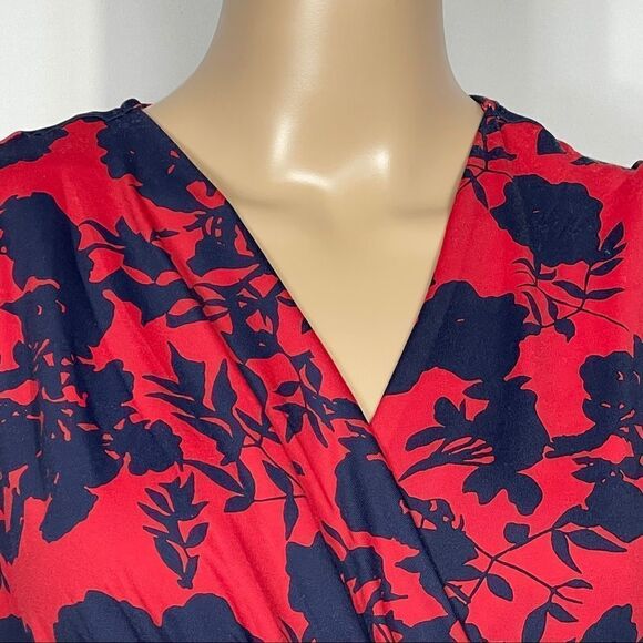 Michael Kors Red and Black Floral Midi Dress - Picture 7 of 10